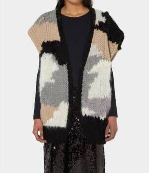 NEW MAIAMI merino camo vest in monochrome